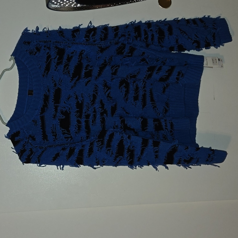 Marc Cain Distressed Ripped Style Cashmere Wool Sweater